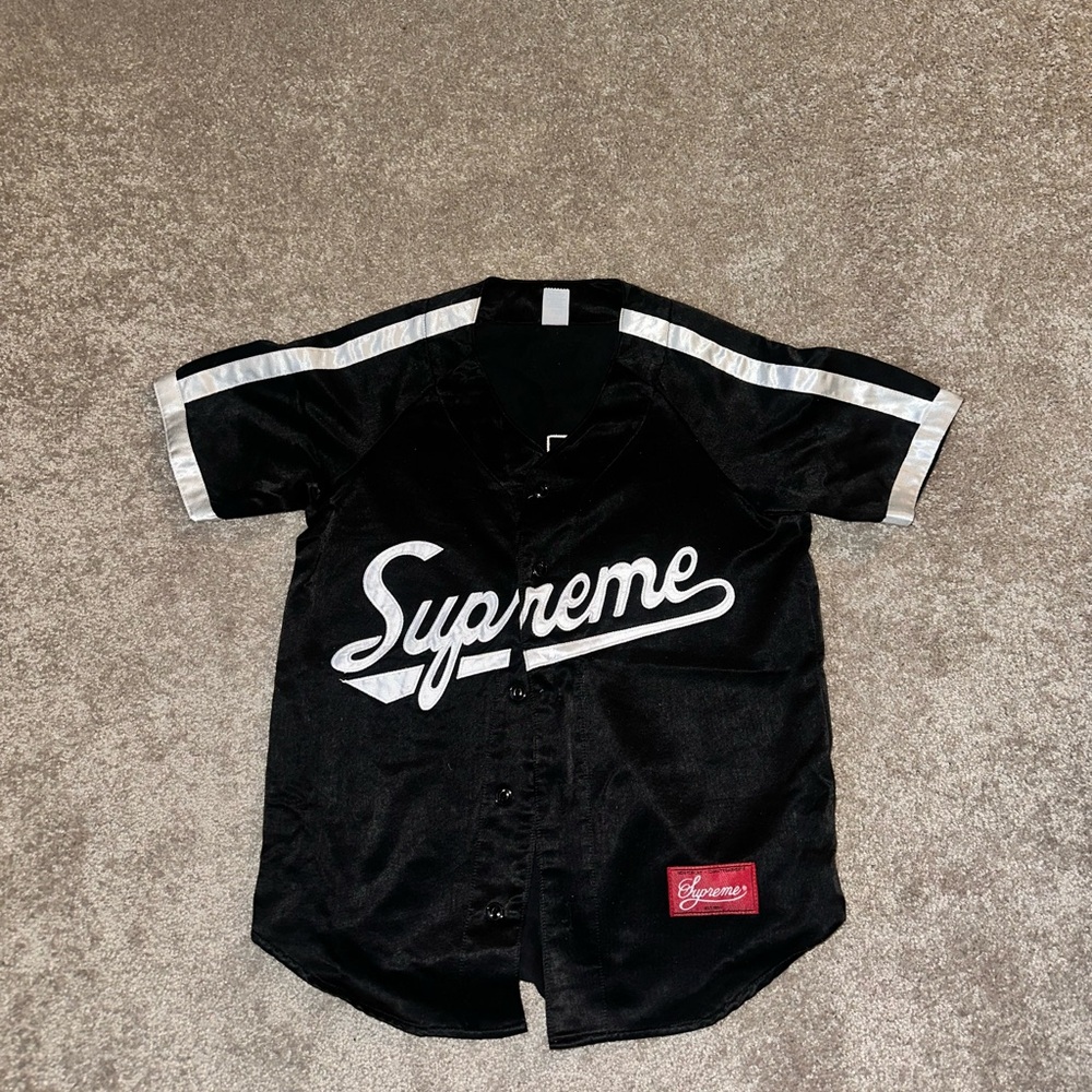 Supreme Black and White Baseball Jersey